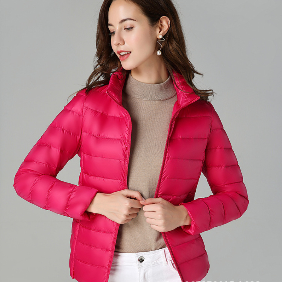 Theresia® | Neue ultraleichte Winterjacke mit weißen Entenfedern