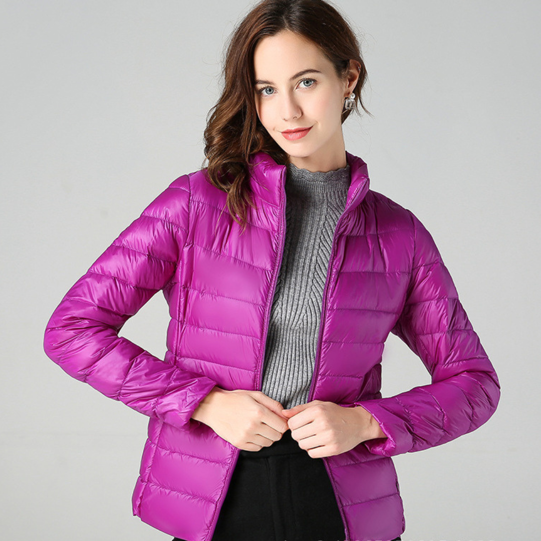 Theresia® | Neue ultraleichte Winterjacke mit weißen Entenfedern