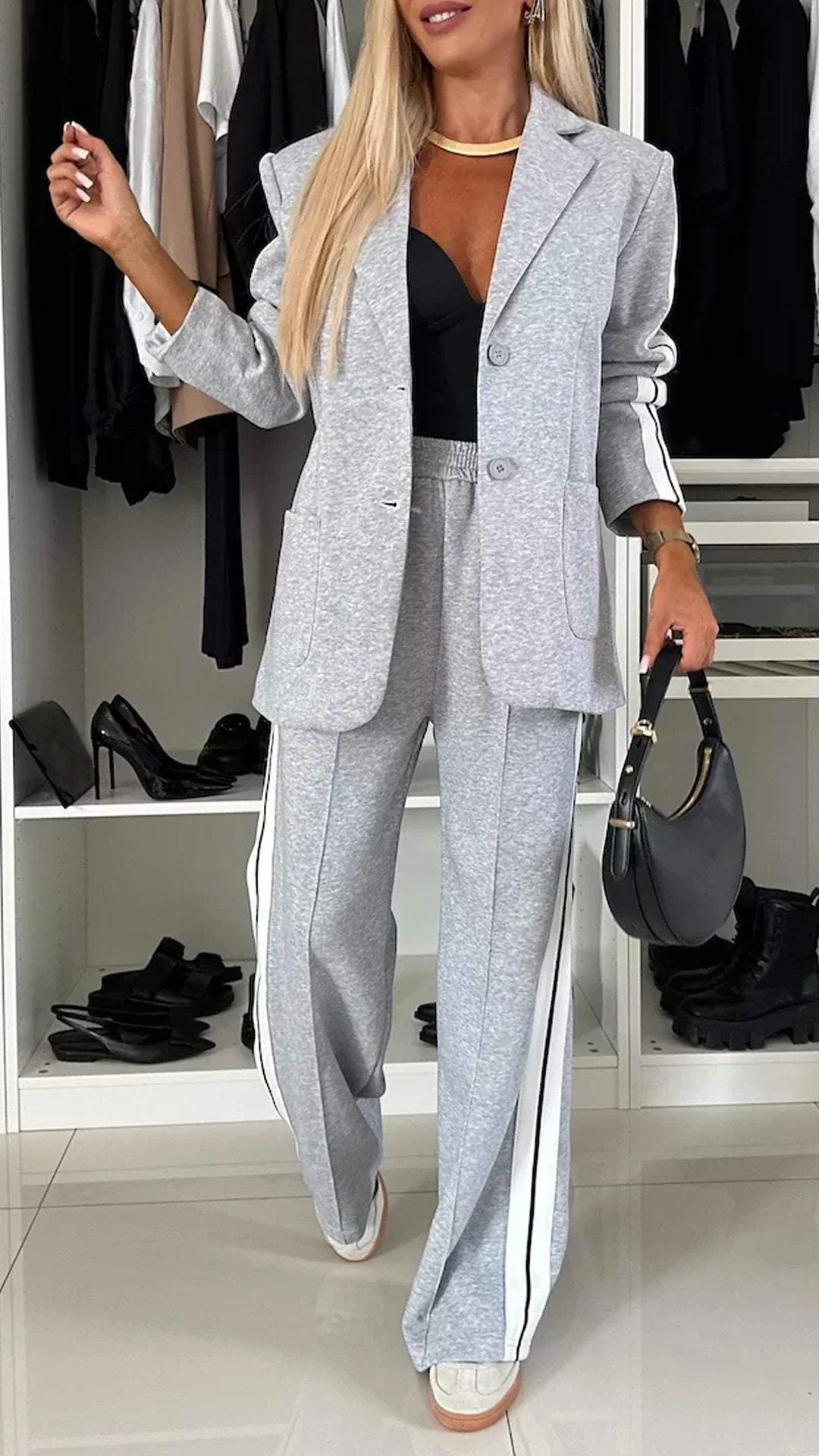 Anna™ | Zweiteiliges gestreiftes Fleece-Set