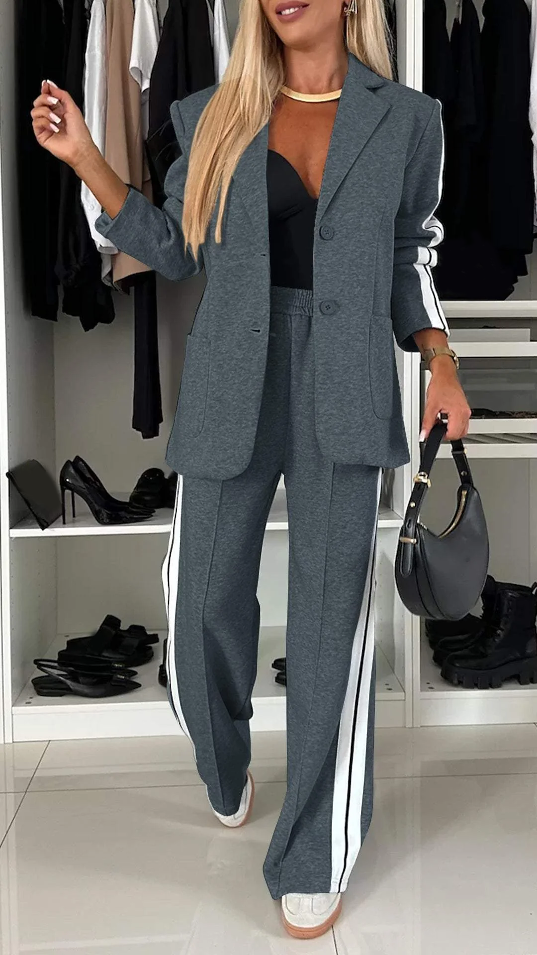 Anna™ | Zweiteiliges gestreiftes Fleece-Set