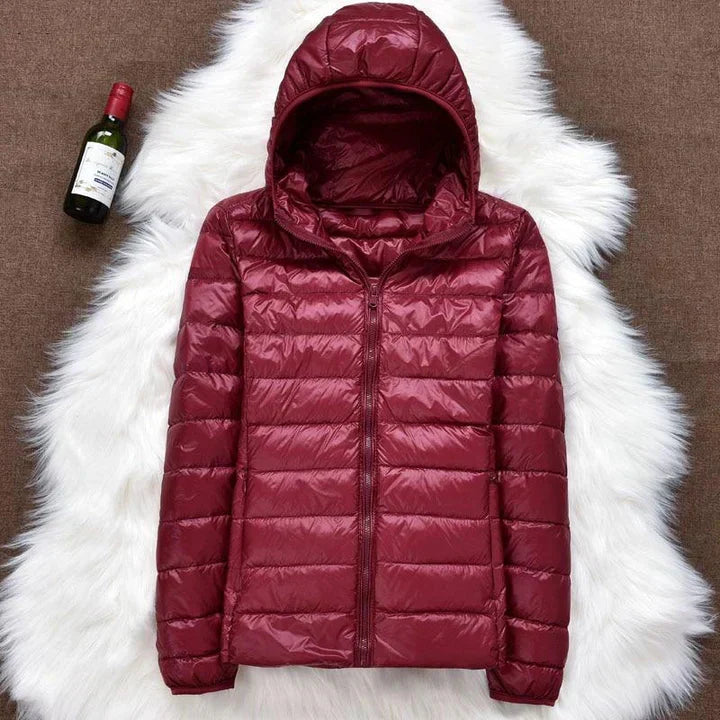 Roswitha® | Neue Winterjacke mit weißen Entenfedern