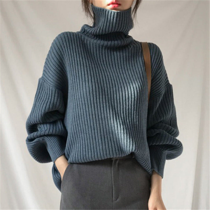 Nicole™ | Luxus-Pullover mit hohem Kragen und Puffärmeln