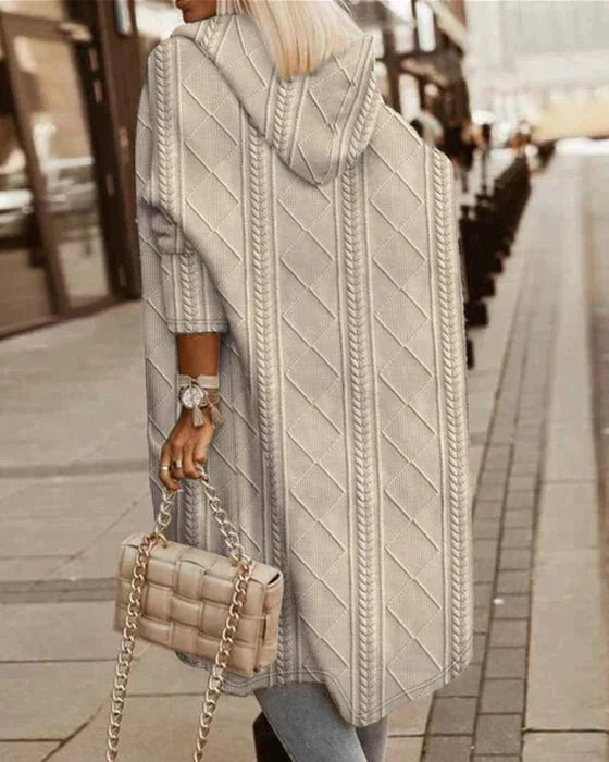 Jelone - Verlängerte Länge Kapuzen-Cardigan