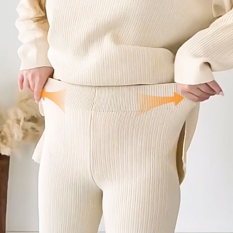 Amalia™ | Zweiteiliges lässiges Set mit V-Ausschnitt und Schlitz
