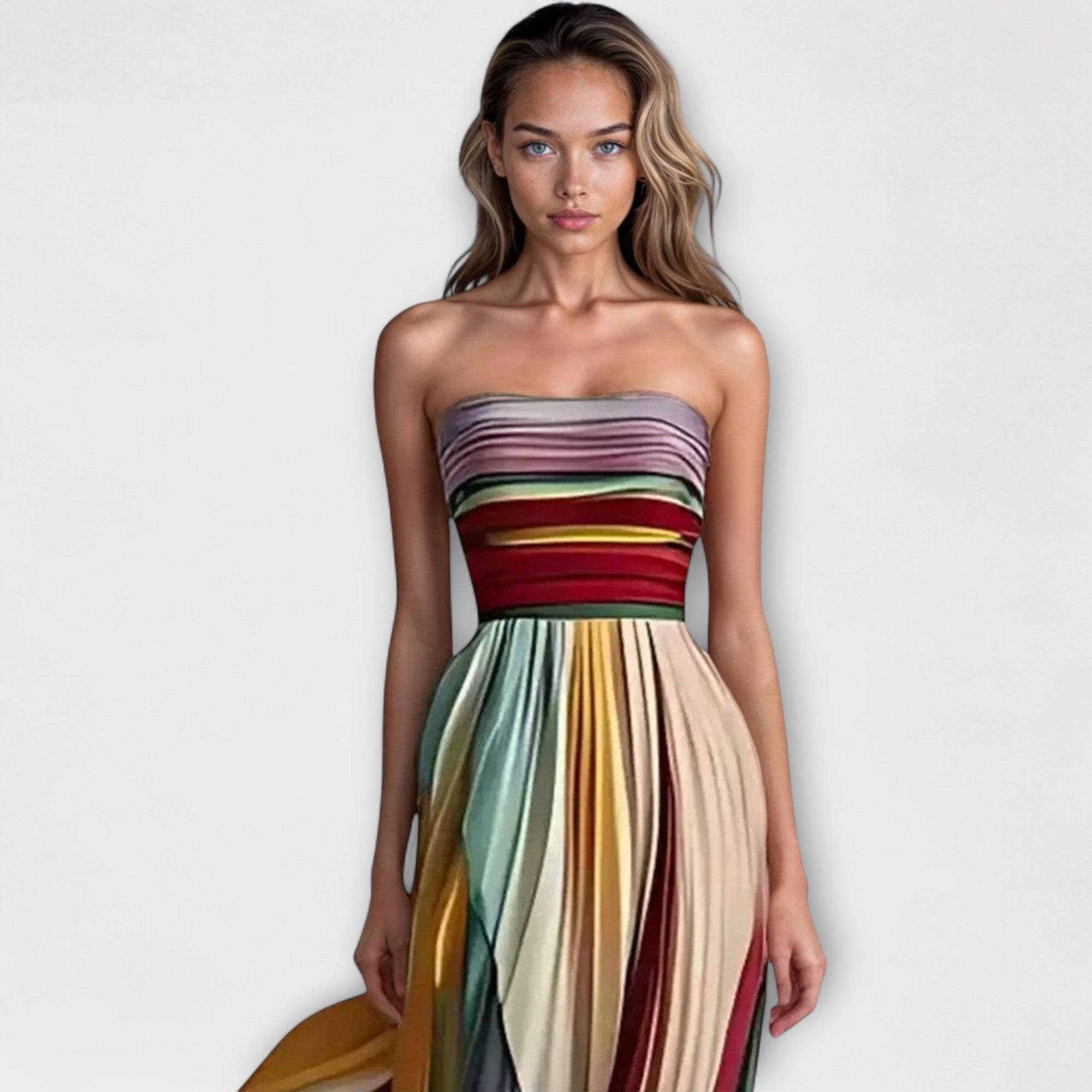 Flora™ | Ärmelloses Farbkleid