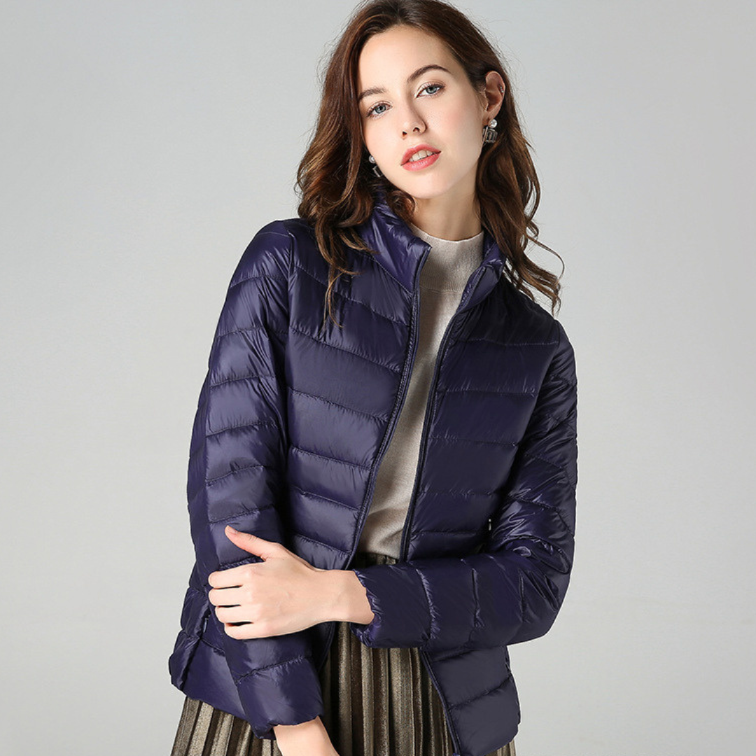 Theresia® | Neue ultraleichte Winterjacke mit weißen Entenfedern