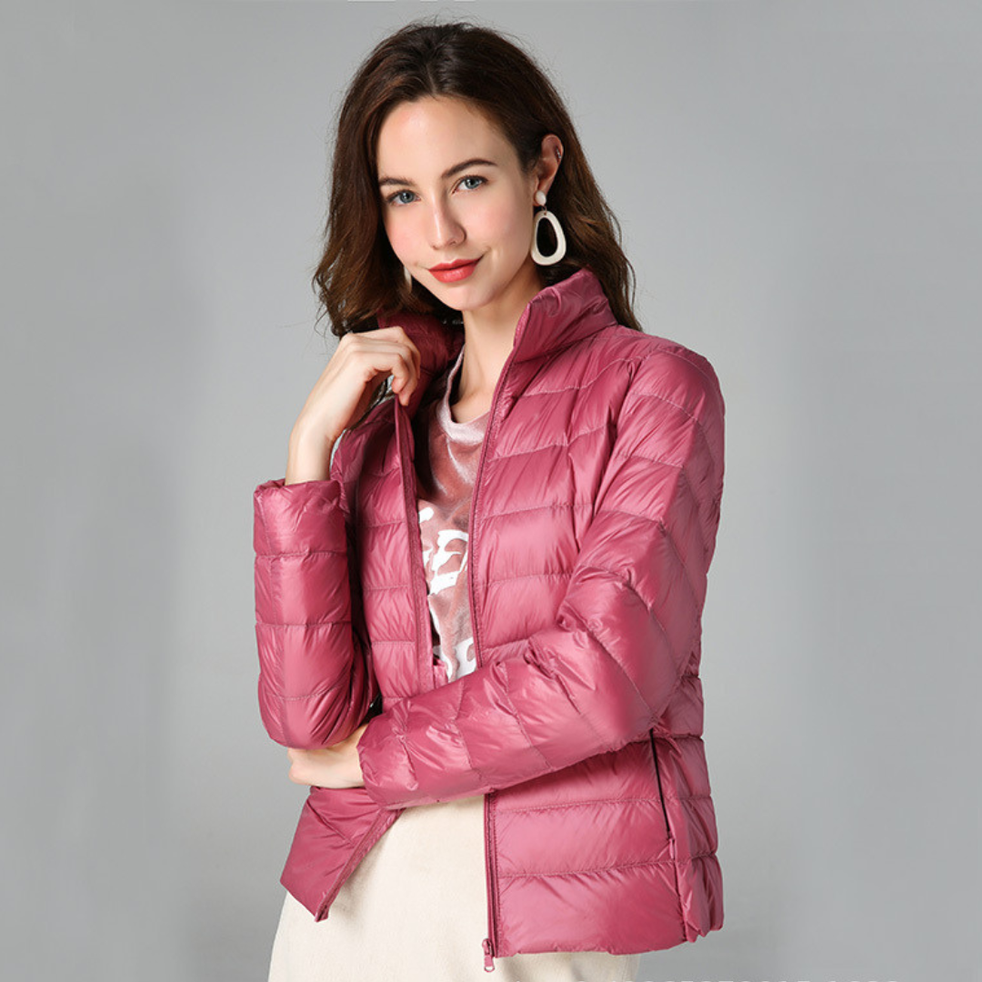 Theresia® | Neue ultraleichte Winterjacke mit weißen Entenfedern