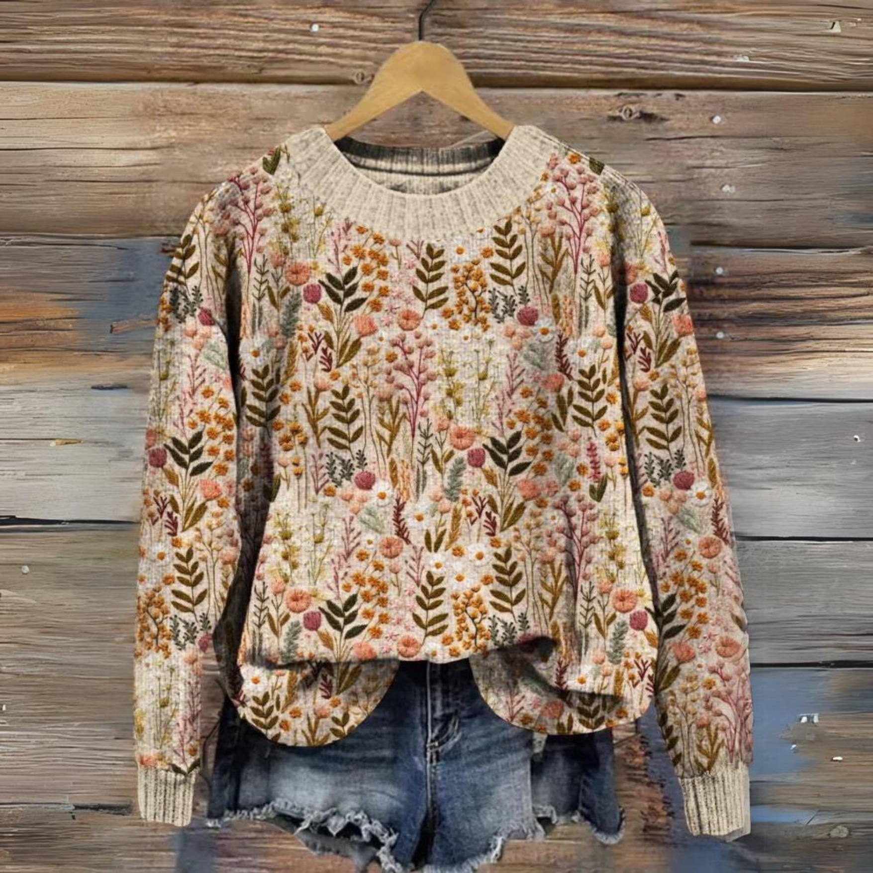 KATHARINA® | STRICKJACKE MIT BESTICKTEN BLUMEN