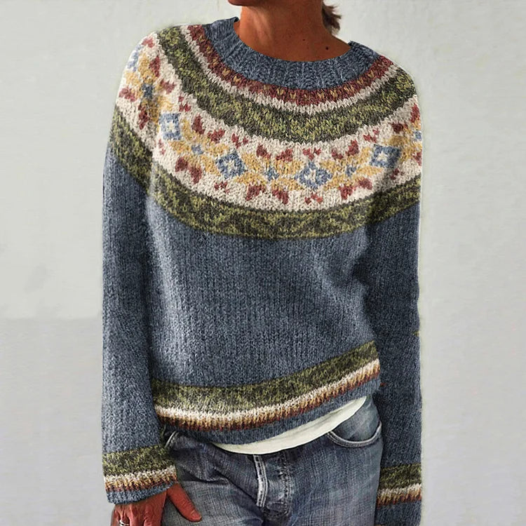 Adelheid® | RETRO FARBBLOCK STRICKJACKE