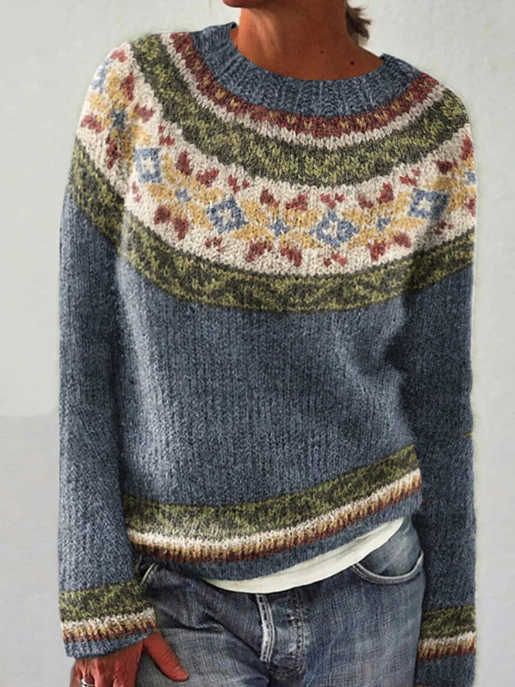 Adelheid® | RETRO FARBBLOCK STRICKJACKE