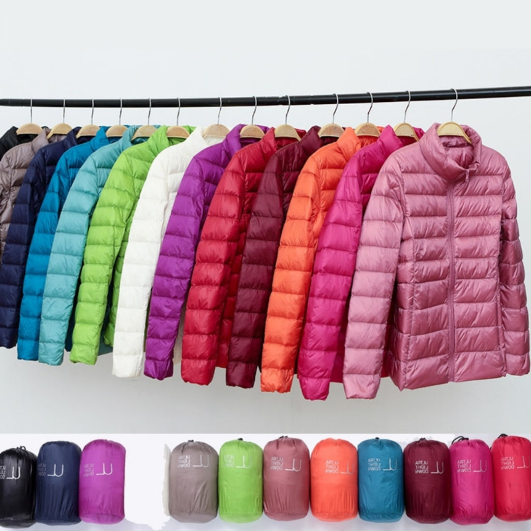 Theresia® | Neue ultraleichte Winterjacke mit weißen Entenfedern
