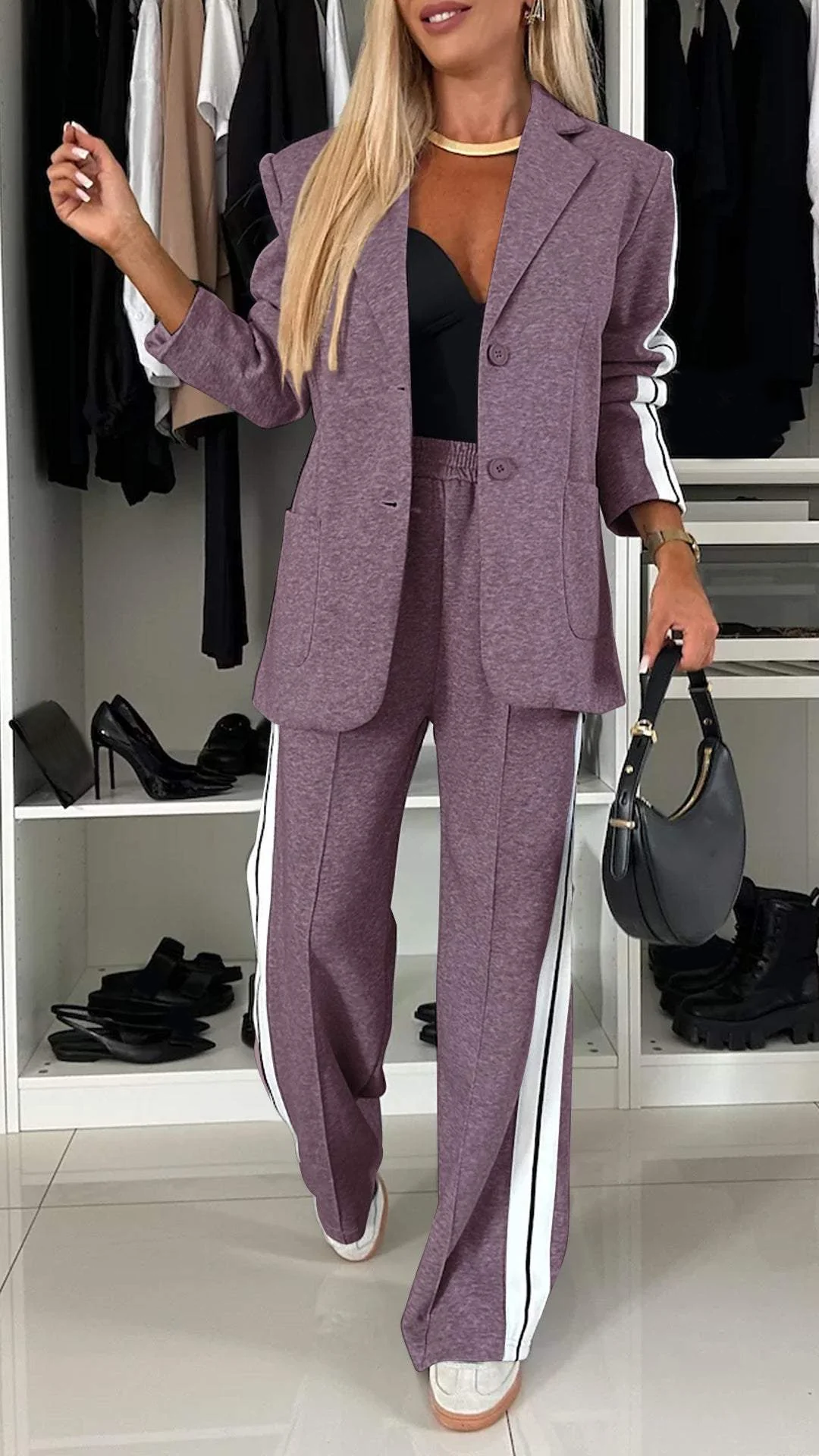 Anna™ | Zweiteiliges gestreiftes Fleece-Set