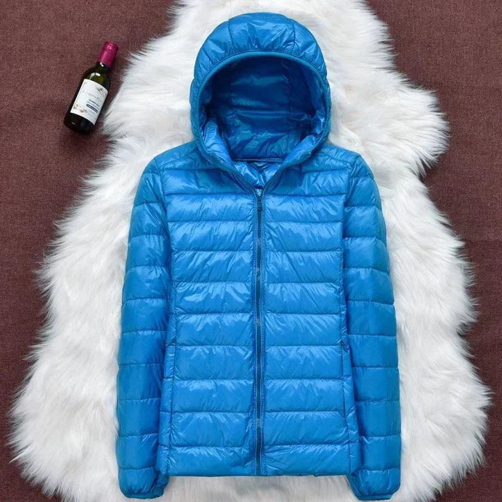 Roswitha® | Neue Winterjacke mit weißen Entenfedern