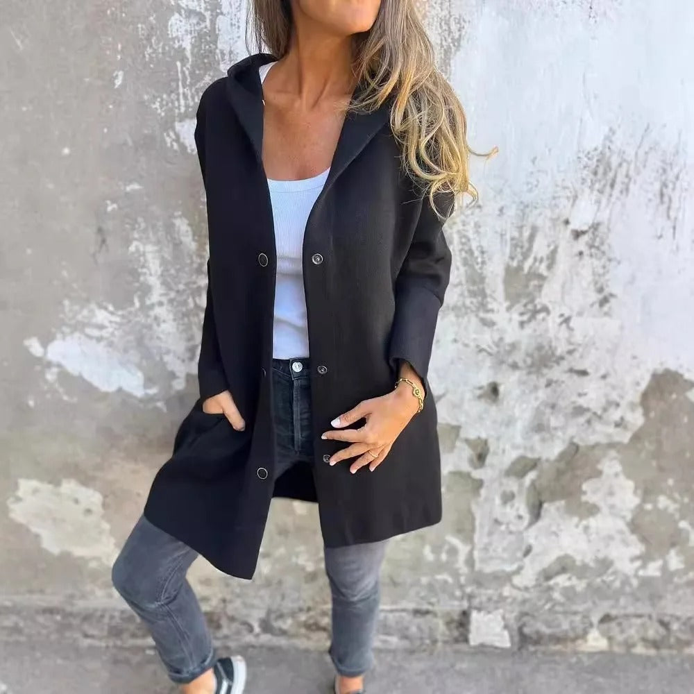 Petra® | Einreihige Freizeitjacke mit Kapuze